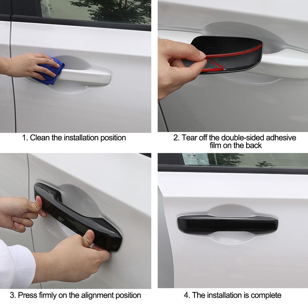 4PCS Car Door Handle Frame Sticker For Honda Civic 11th 2022 Car Styling Glossy Black Cover Catch Cap Trim