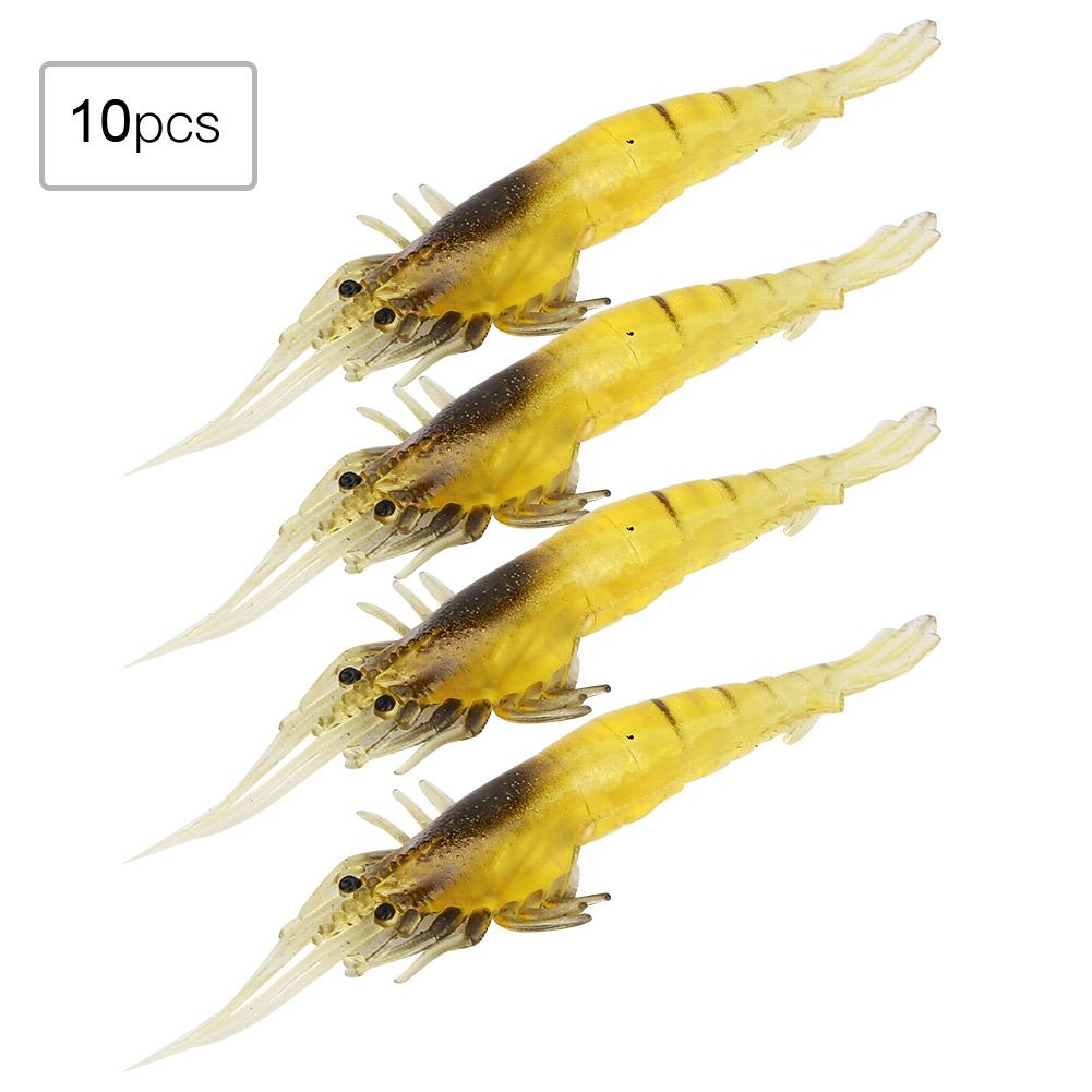 10Pcs Lot Plastic Soft Lifelike Shrimp Fishing Lures Artificial Bait Tackle Accessories