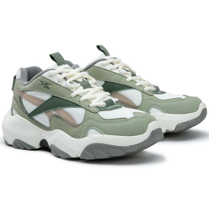 Reebok FLUFFI PUFF CN Low Top Running Shoes Unisex White Green Sneakers 24FRC913U1GL5