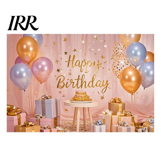 Double-sided Printed Banner Happy Birthday Backdrop, Party Photo Background Cloth for Celebration, Decorative Bunting Flag Decor Kids Women, Supplies
