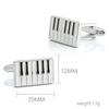 High End Baked Paint Piano Key Metal Cufflinks Men's French Shirt