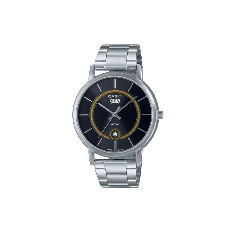 

Casio Standard Series 50M Water Resistant Quartz Movement Stainless Steel Strap Watch Men watches Black MTP-B120D-1A Black Dial