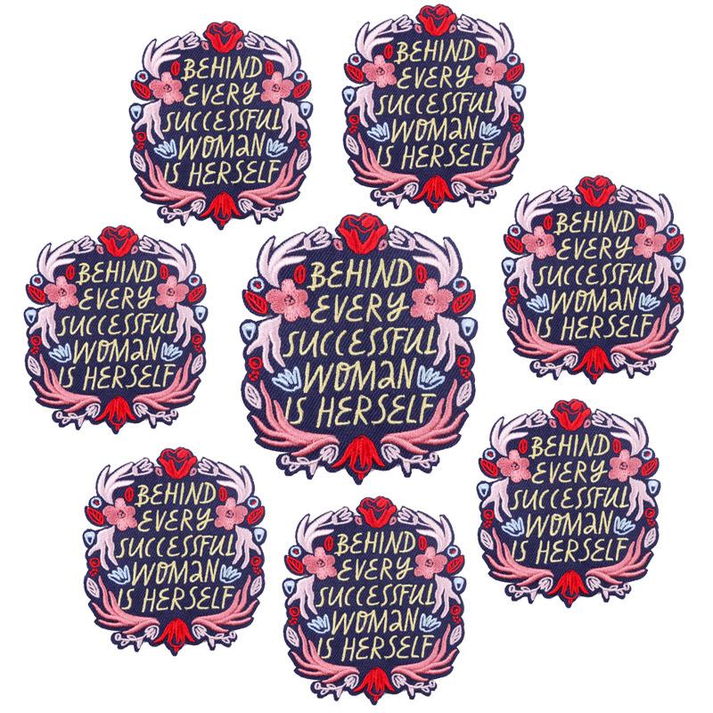 Prajna 10PCS Wholesale Letter Flower Patch Iron On Embroidered Patches For Clothing Cartoon Letter Pathes On Clothes Swing DIY