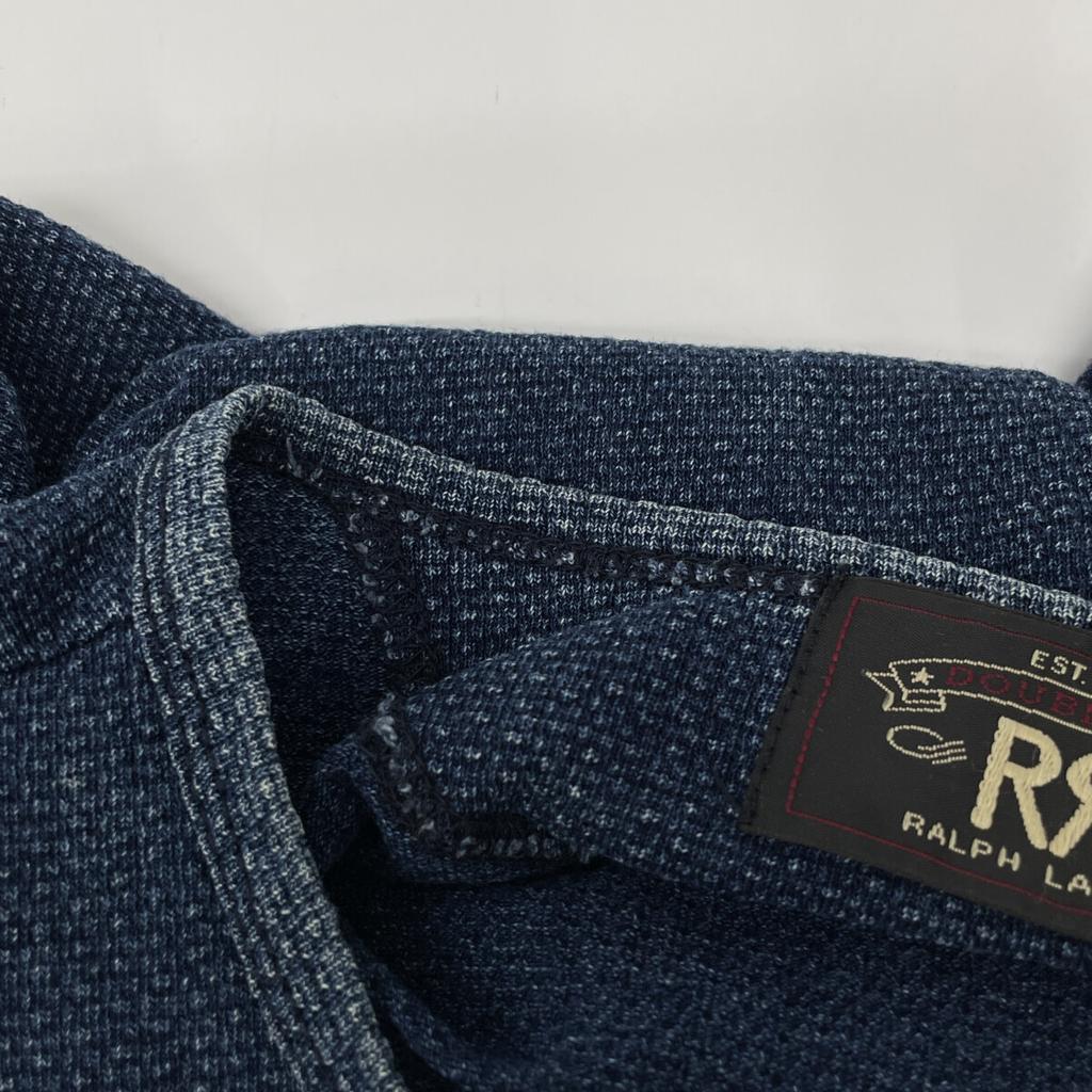 RRL Indigo Henley Neck Cut and Sew Tops M IndigoUsed