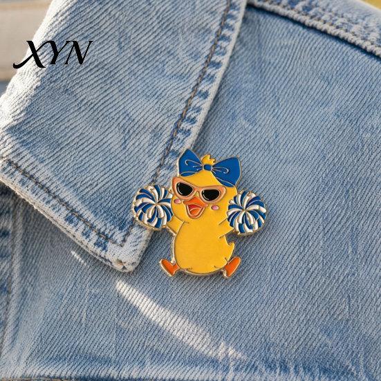 Daily Wear Brooch Enamel Technology Brooch, Cartoon Anime Cheerleading Duck Shape Pin, Small Pin Sturdy for School Uniforms Bags Sunglasses Accessory