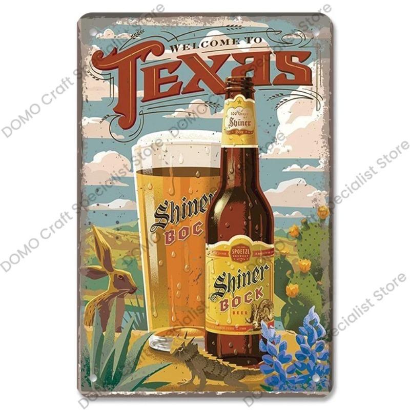 Vintage Beer Metal Sign, New Year Pub Decor Plaque