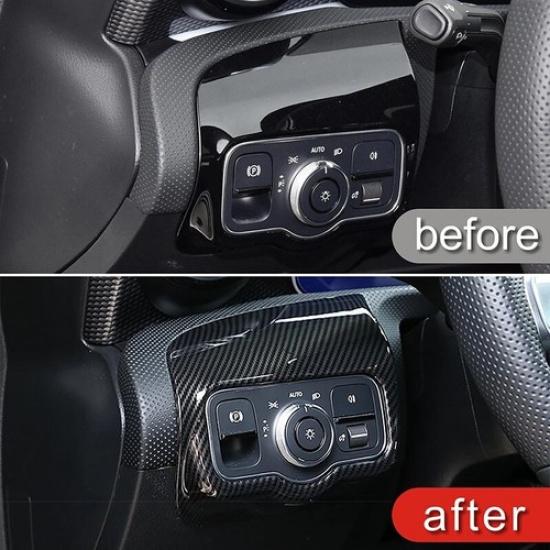 Car Console Headlight Button Frame Trim For Mercedes Benz A Class W177 CLA C118