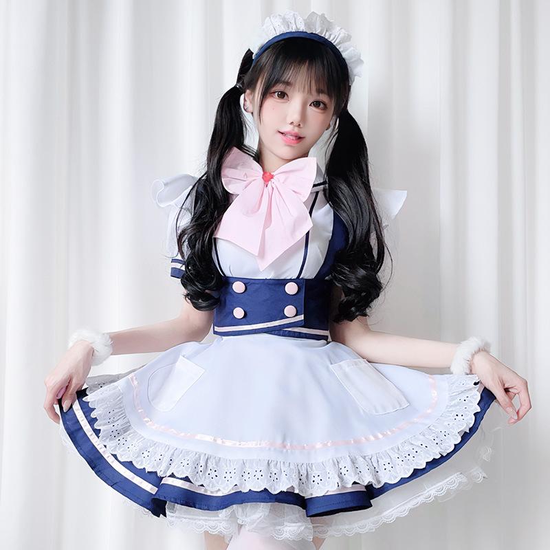 Japanese cosplay costume Lolita girl princess skirt maid outfit cafe maid outfit cute soft girl