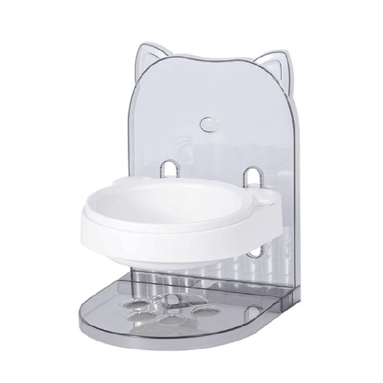 

Pet Feeder Neck Protectors Dog and Cat Bowls Feeding Adjustable Height Food Bowl сірий колір