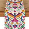 Flowers Sugar Skull Mexican Day of The Dead Table Runner,Dia De Los Muertos Kitchen Dining Table Decoration for Home Party Decor