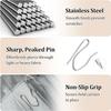 140 PCS Metal Curtain Hooks for Drapes, 1.2 in Rustproof Drapery P for Pinch Pleat Curtain, S-Shaped Pin-On Hook for Window, Door, Shower, RV Curta