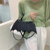 Black punk style shoulder bag for girls crossbody bag for women's and girls' bags bat bag designer  leather bag
