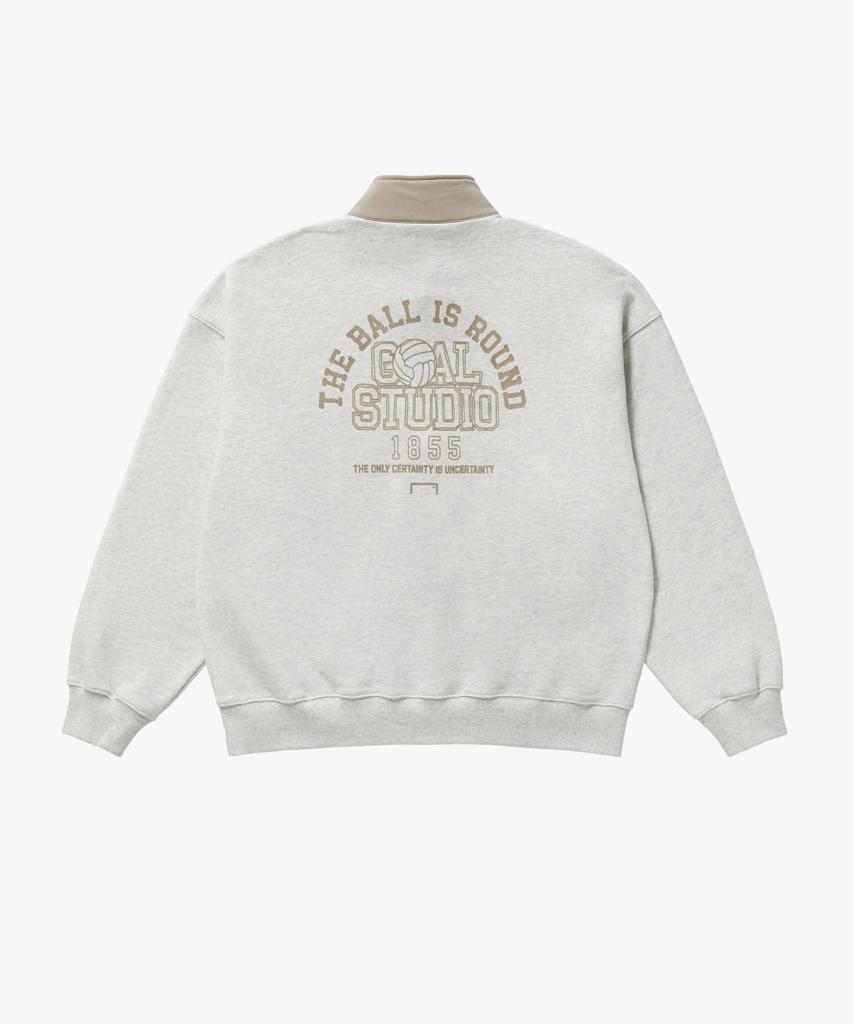 GOALSTUDIO Fc Vintage Artwork Quarter Zip-Up-Oatmeal
