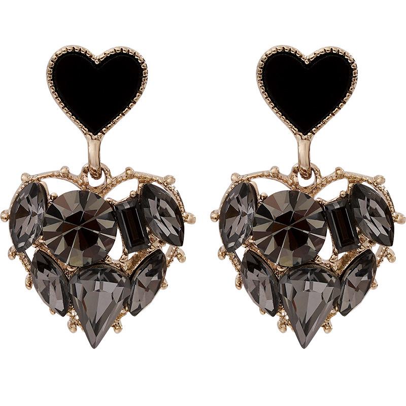 2022 New Rhinestone Heart & Diamond 925 Silver Earrings - Gentle, Sweet Style