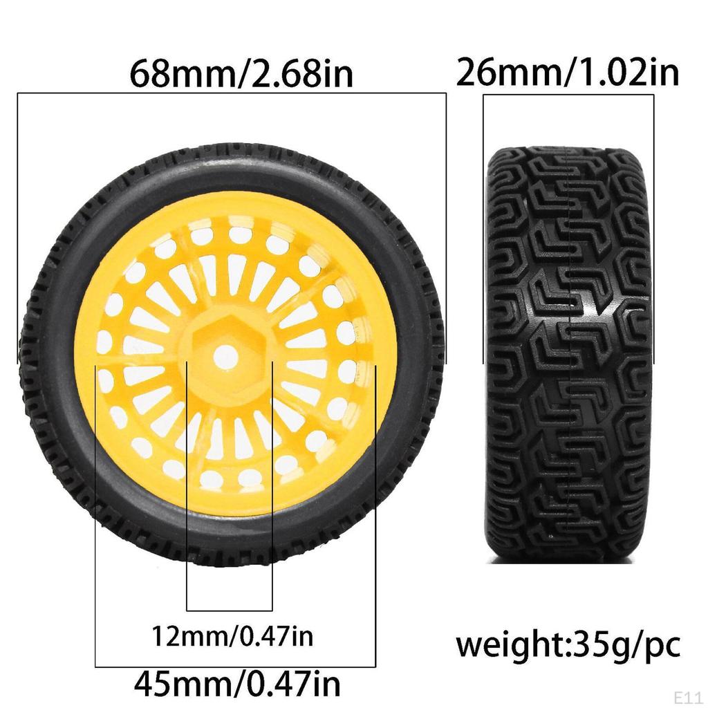 Set of RC Wheels And Tires Parts with A Focus on Compatibility for 1/10 TT01