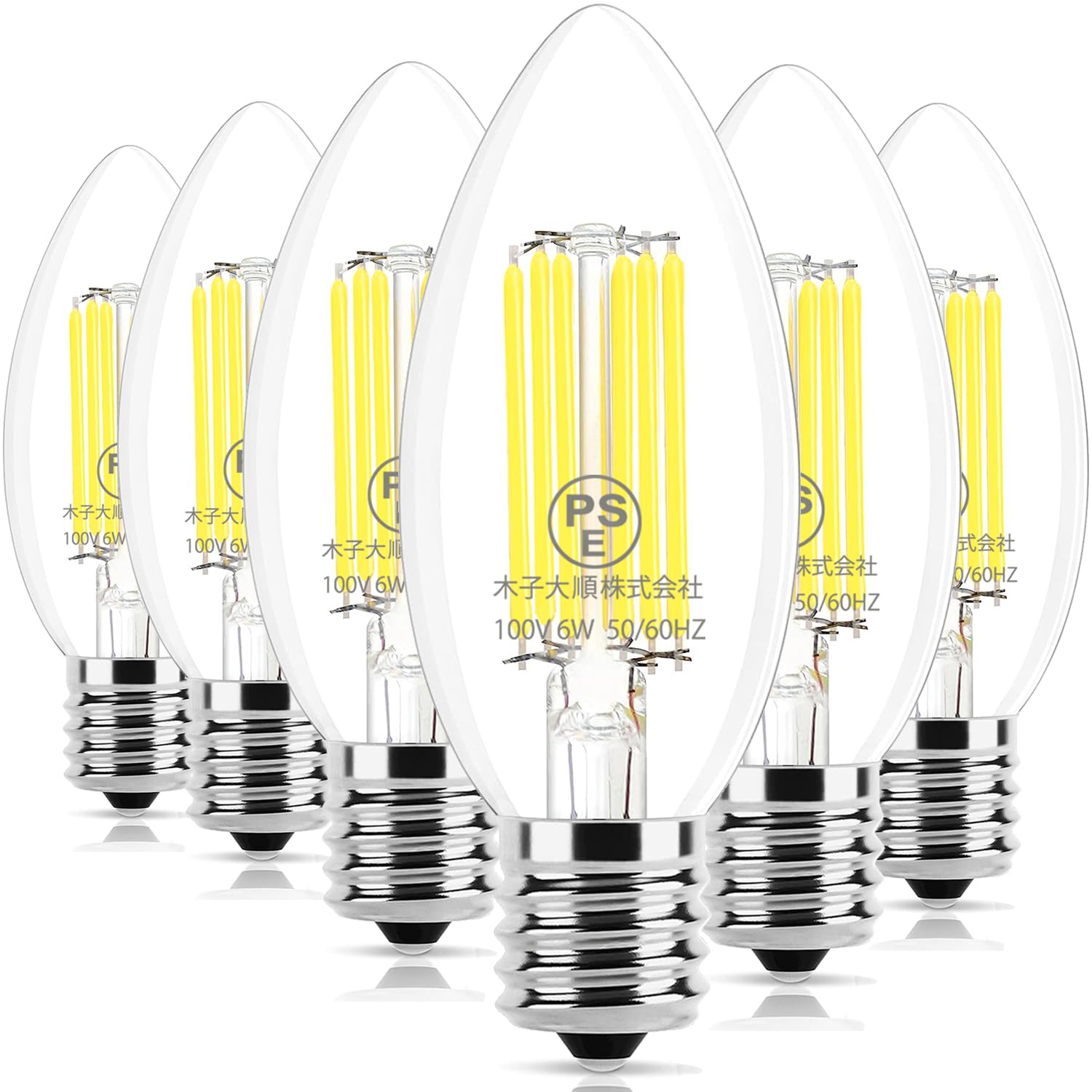 

Wonninek LED Bulbs, E17 Base, 60W Equivalent, Chandelier Bulbs, Daylight White, 4000K, 6W, Edison Bulbs, Filament Bulbs, High Brightness 817 Lumens,