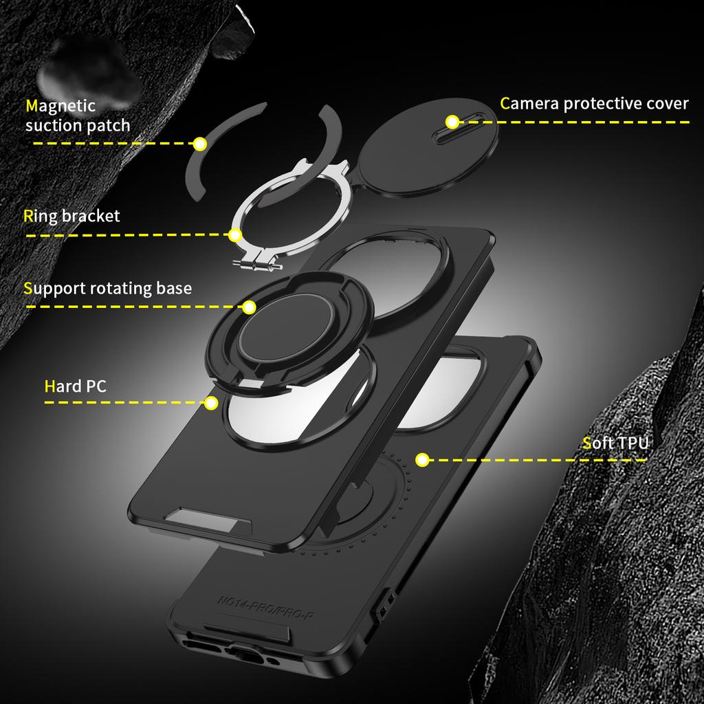 Multi-Function Phone Case with Sliding Camera Cover & Ring Holder for Xiaomi POCO X7 Pro 5G X6 M6 4G F8 Ultra Xiaomi Poco F7 C75 C71