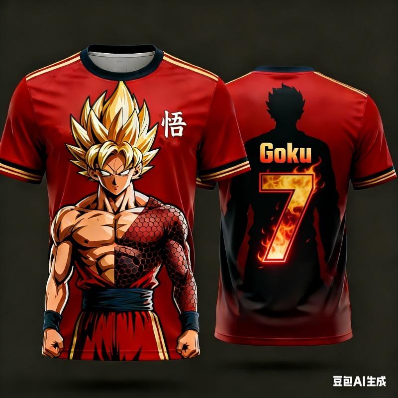 2026 Summer Dragon Ball Retro Fitness T-shirt Men's Oversized 3D Printed Short-sleeved Family Unisex Children's Sports Shirt