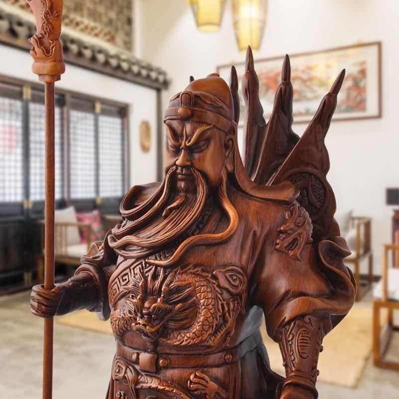 Attract Wealth Guan Gong Statue Resin Accessories Home Room Table Guan Yu Sculpture Crafts Hotel Office Desk Decoration Items