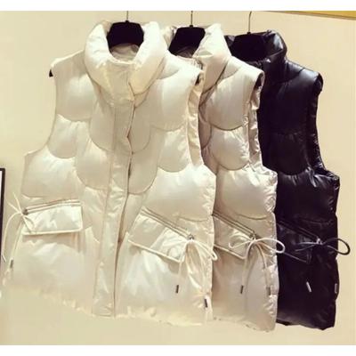 Women's Down Cotton Vest Winter Drawstring Fashion To Wear Light Cotton Vest