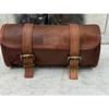 Handmade Goat Leather Brown Motorcycle Side Saddle Bags Storage Tool Pouch