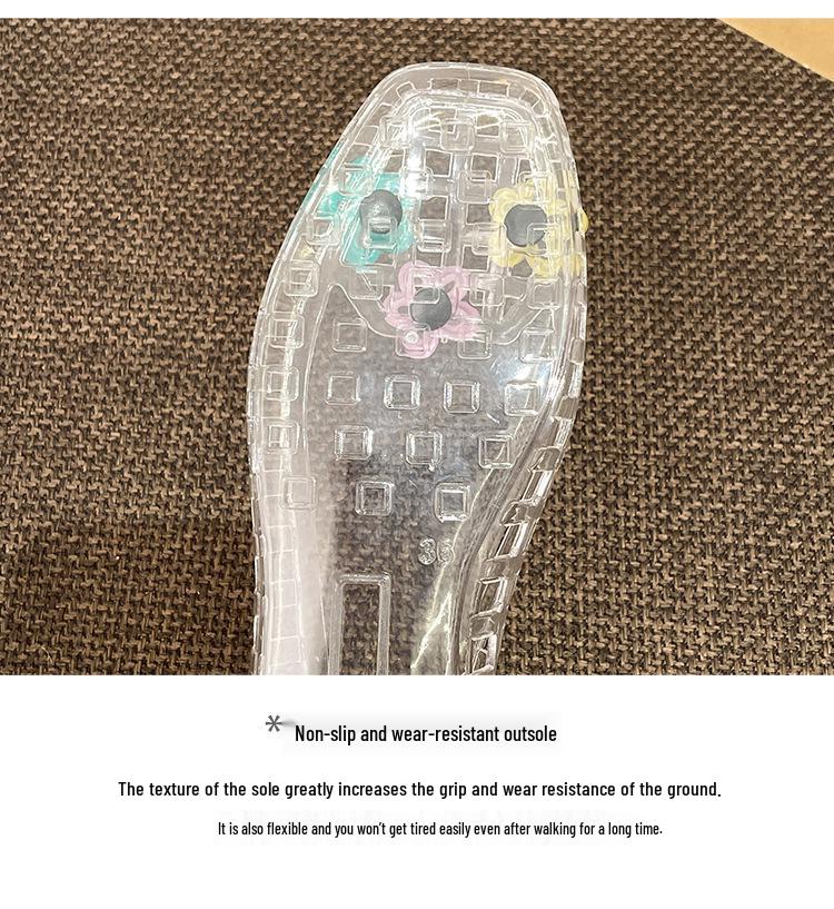 Fairy Style Transparent Jelly Flats: Closed Toe, Hollow Design for Summer Beach Vacations