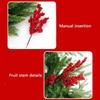 50Pcs Realistic PVC Berries Branches Bendable Iron Stems For Christmas Tree Wreath Table Display Wedding Centerpieces