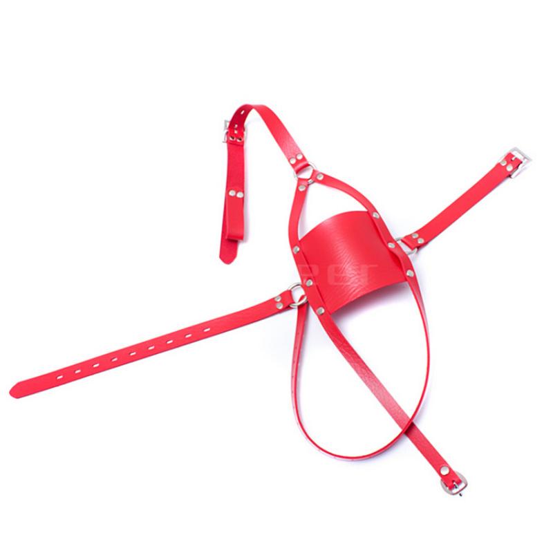 Sex Toys PU Leather Half Face Cover with Silicone Open Mouth Gag Oral Fixation Ball Bondage Head Harness Straps BDSM Adult Sex Toys