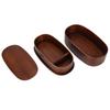 2 Layer Japanese Bento Box Wooden Food Storage Containers for Kids Adults Hiking Climbing Office