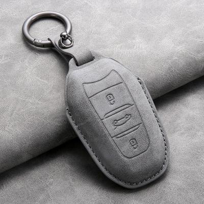 Leather Car Key Case Cover Shell for Peugeot 308 408 2008 3008 4008 5008 for Citroen C4L C6 C3-XR Picasso DS3 DS4 DS5 Keychain