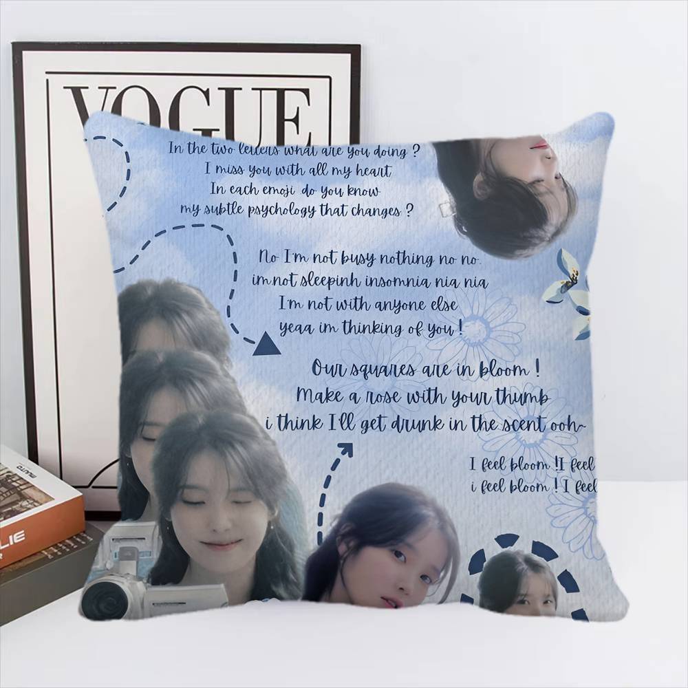 Federa Cuscino Kpop Girl IU Quadrato Camera da Letto Divano Cuscino Comfort per il Tempo Libero Decorazione Casa