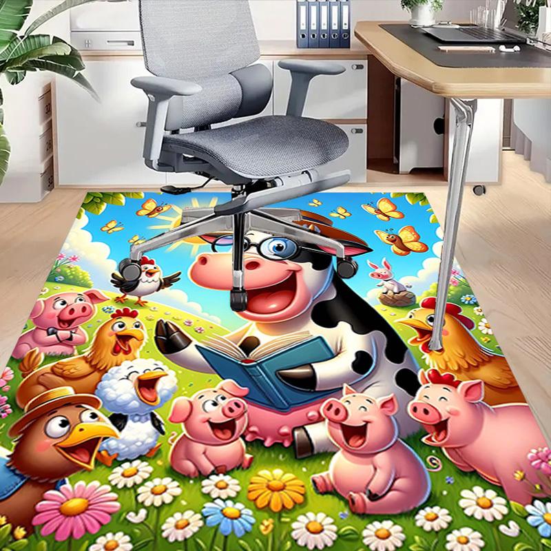 1PC Cow Farm Extra Large Non-Slip Floor Carpet, Office, Family, Bedroom, Studio - Large Area Rug Indoor Rugs, Vibrant Colors-W249