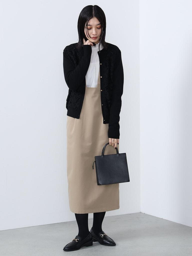 Knit Front Lace Knit Cardigan BLACK ONE SIZE [Beams Heart] L/S Women's