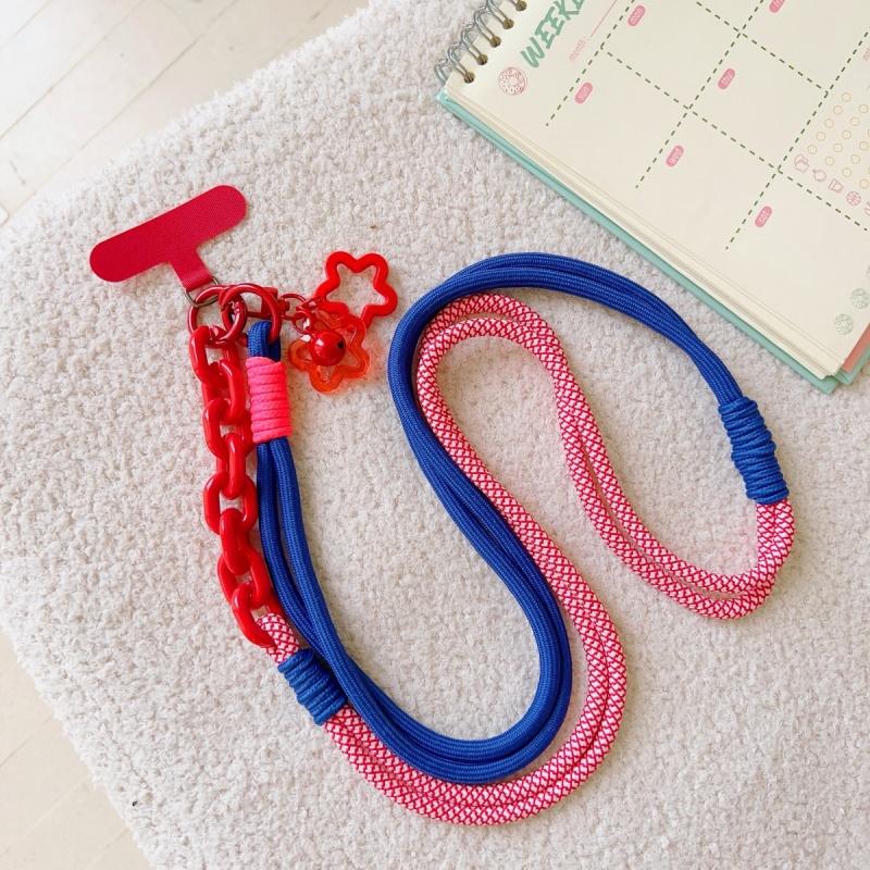 

Y2k Korea Cute Star Bell Nylon Diagonal Span Rope Mobile Phone Anti-lost Thickened Halter Chain Outdoor Phone Long Lanyard Chain
