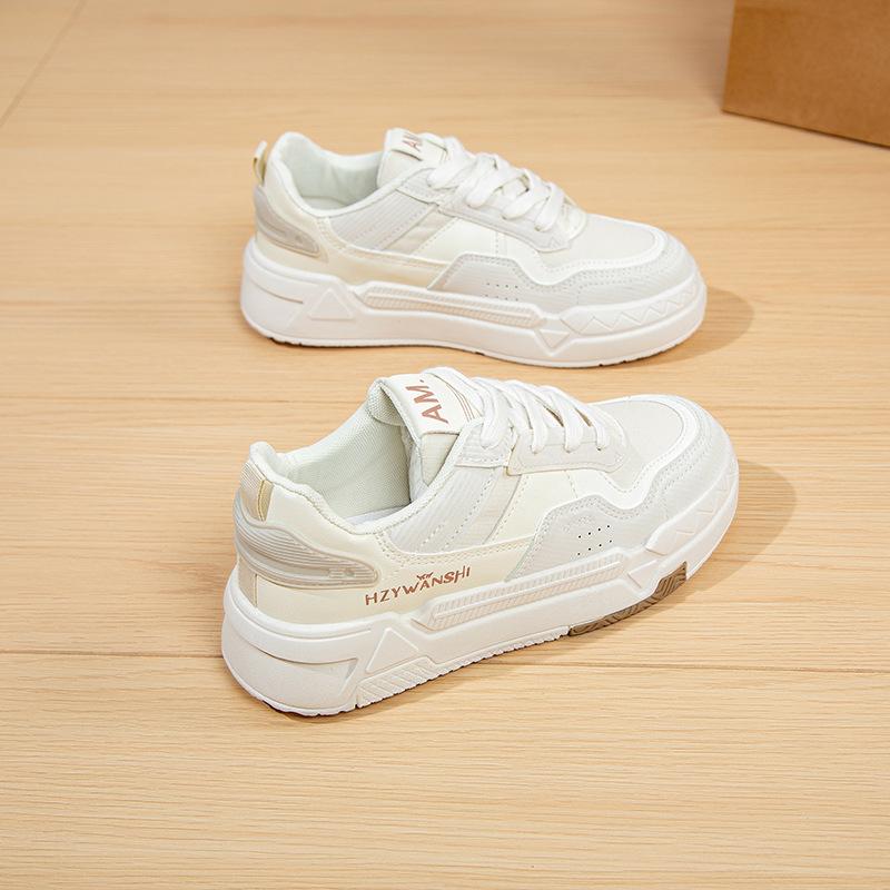 Fashion women's new versatile casual shoes round toe flat bottom anti slip simple comfortable wear-resistant thick soled women's shoes