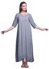 Bimba Dark Rose Brown Floral Leaves & Camellia Kanjiro Printed Nightgowns Maxi Sleepwear For Women Long Sleep Dress