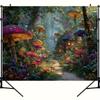 2D Dreamy Magical Mushroom Wonderland Backdrop for Children's Studio Photos