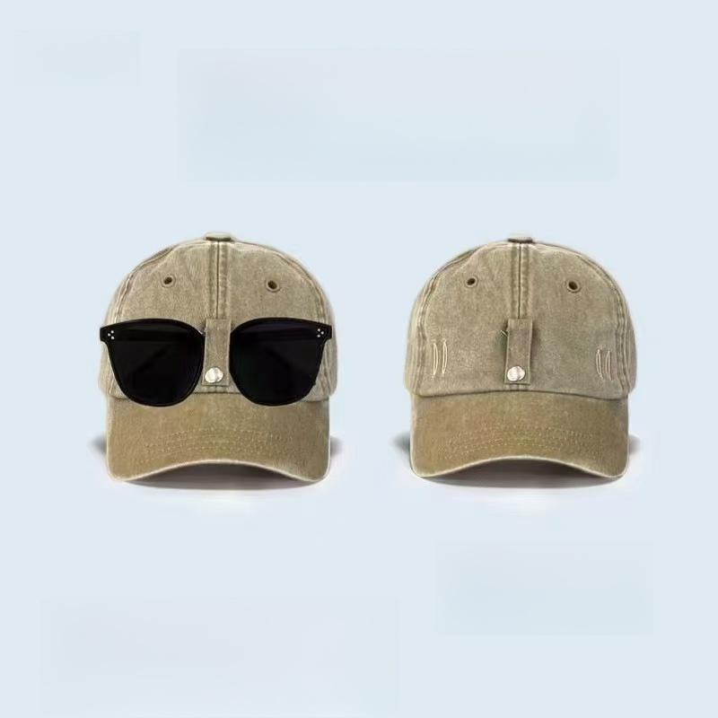 2026 New Cat-ear Sunglasses Baseball Cap Y2K Washed-out Pilot Hat for Men, Women Outdoor Sun Protection Hat