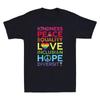 Kindness Peace Equality Love Inclusion Hope Diversity Funny Quotes Retro T-Shirt