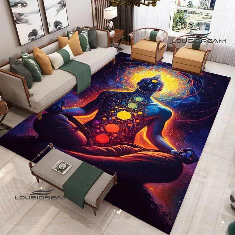 3D Chakra Printed Carpet Non-slip Carpet Door Mat Yoga Mat Bedroom Decoration Area Rug Bedroom Decor Birthday Gift