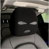 Stretchy Plush Car Headrest Cover Balaclava Design Theft Prevention Funny Holiday Car Interior Decoration for Long Trip