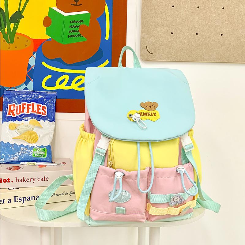 

Новый школьный рюкзак отличается высокой ценностью, свежестью и милотой, дофаминовый рюкзак, контрастные цвета для учеников средней школы и рюкзак большой вместимости. синий