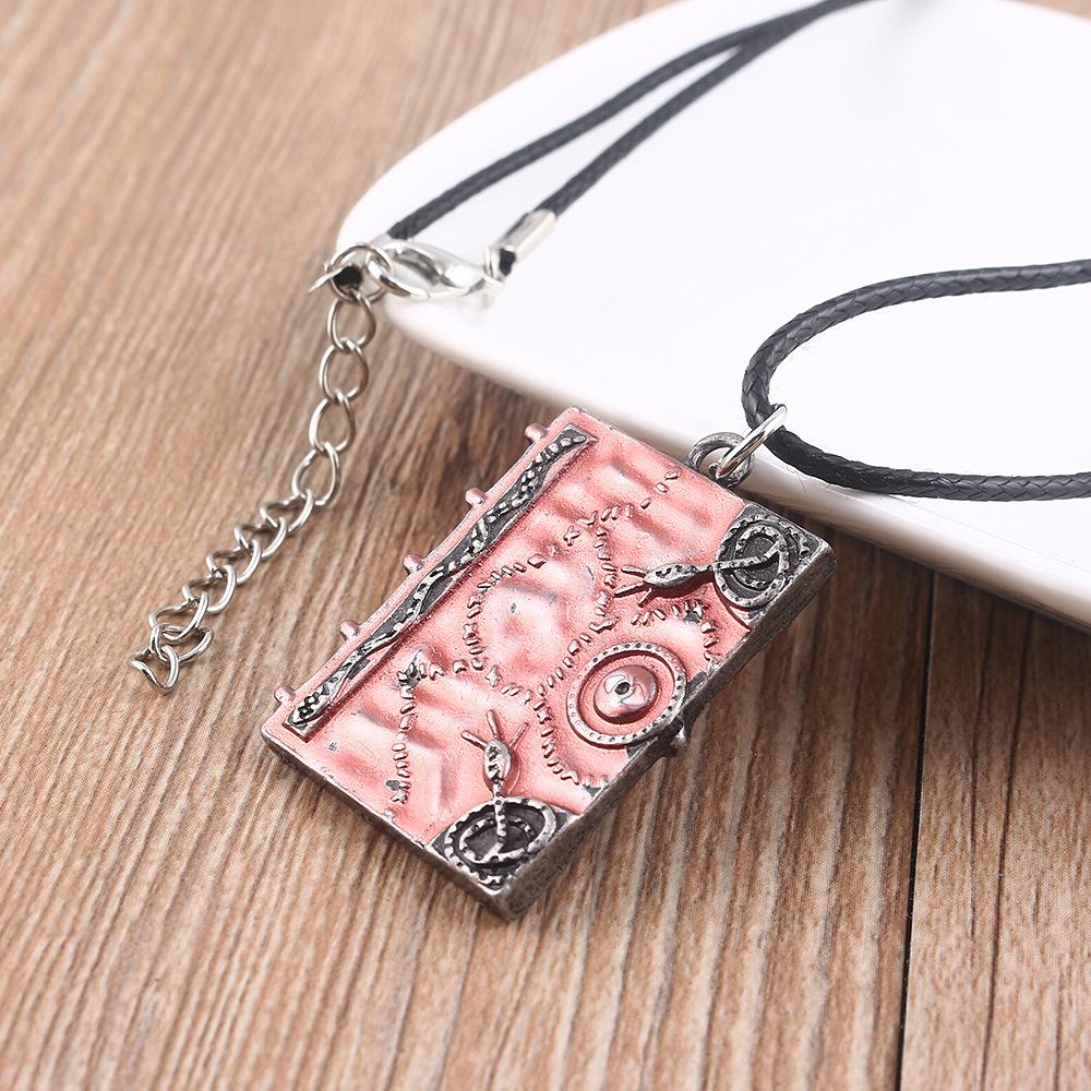 Movie Hocus Pocus 3D Spell Book Necklace Witches Sanderson Sisters Magic Book Double Sided Pendant Choker for Women Kid Gifts