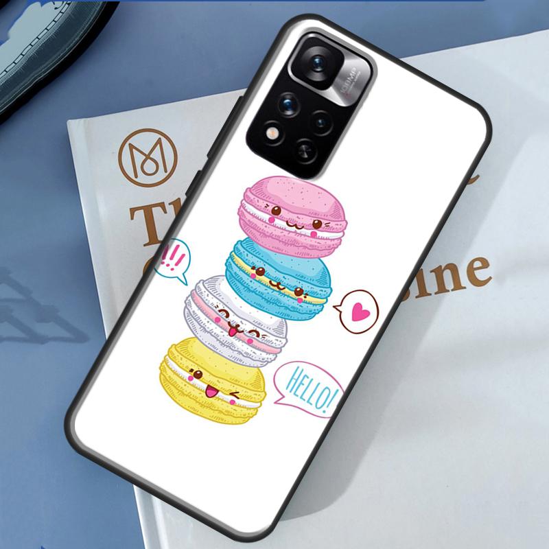 Macarons Cake Dessert Cute Case For Xiaomi Redmi Note 14 13 11 9 10 12 Pro 9S 10S 11S 12S Redmi 10C 12C 13C 14C Cover