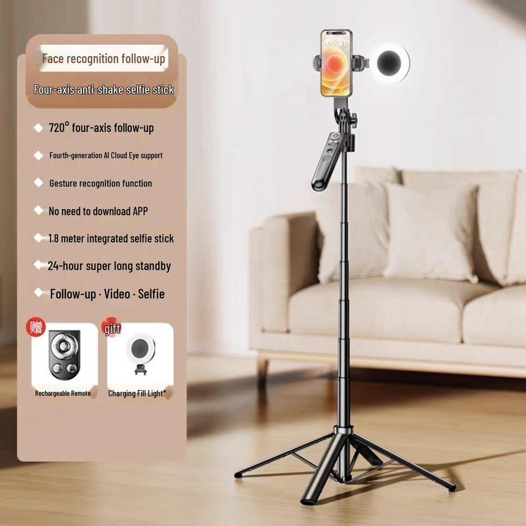 Stabilisator 360 AI Auto-Follow Gimbal: Selfie-Stick mit Gesichtserkennung & Anti-Shake für Mobiltelefone