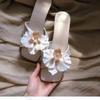 Fashion 2025 Sweet flower one word slippers female summer outside wear 2025 new absolute beauty temperament fine heel sandals slippers