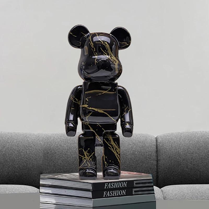 27cm/10Inches Graffiti Bear Figurine Home Decor Animal Abstract Ornament Storage Money Jar Modern Room Sculpture Table Decor