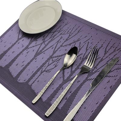 1 Pcs Placemat PVC Non-Slip Pad Hotel Eating Dining Tableware Dish Tree Theme