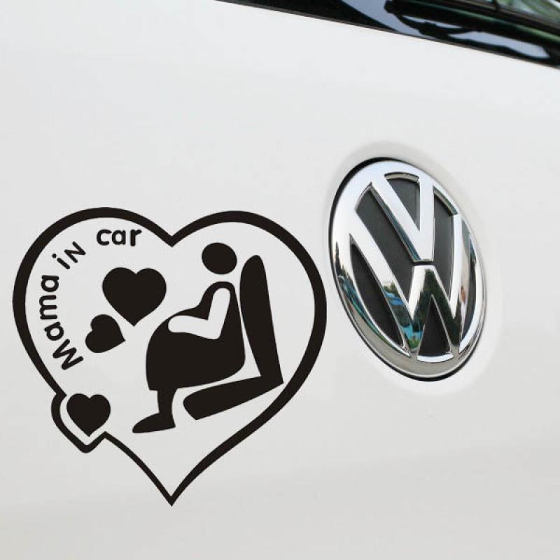 Car Stickers MAMA in car Pattern Sticker Pregnant Mother Decal Warning Reflective Bumper Sticker