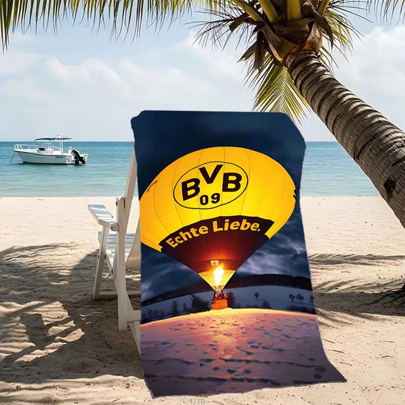 Beach Towel with Borussia Dortmund Pattern - soft,absorbent,machine washable Lightweight&Modern,swimming,Travel Essentials